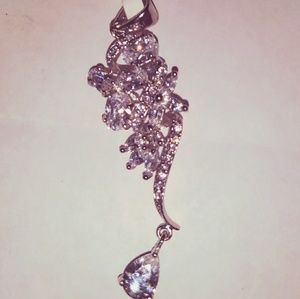 Sterling Silver Sim. Diamond Pendant